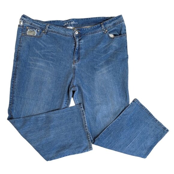 Jamie Nicole Medium Wash Camo Rhinestone Embellished Blue Jeans - Picture 5 of 5